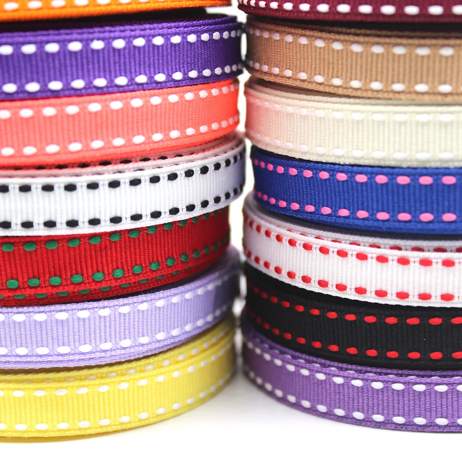 5 Meters/Lot Stitch Grosgrain Ribbon 3/8\