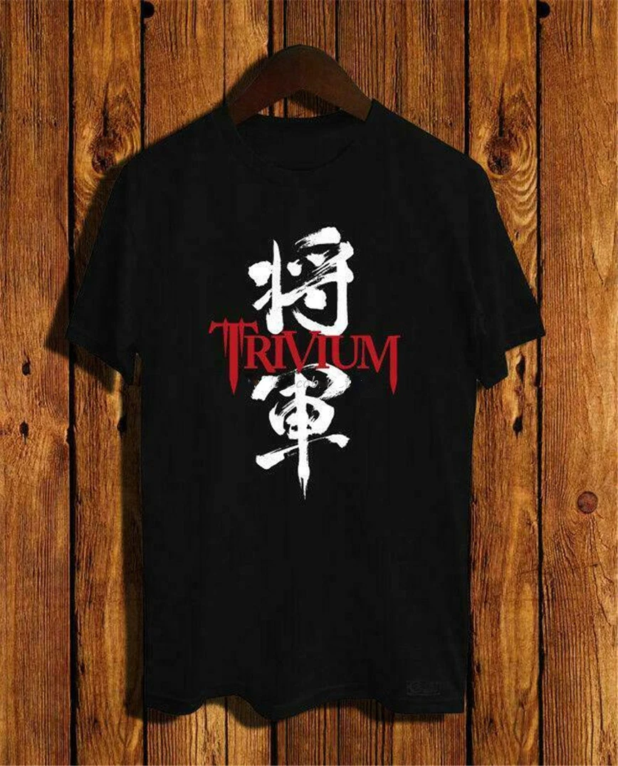 Nueva camiseta del álbum Trivium Shogun, camiseta divertida Em31, camiseta de marca para hombre, camisetas con estampado gráfico de caracteres chinos