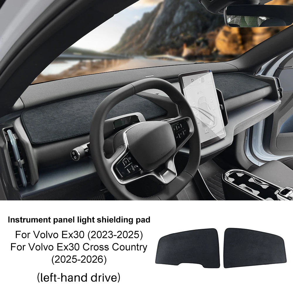 Funda para salpicadero de coche Volvo EX30 2023 2024 2025 Ex30 Cross Country, alfombrilla de franela premium, almohadilla protectora anti-UV, accesorios para volante a la izquierda y a la derecha.