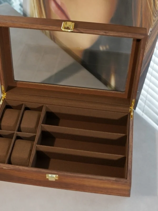 retro-walnut-wooden-watch-and-glasses-storage-box-4-slots-jewelry-display-case-family-bedroom-organization-tool-for-everyone
