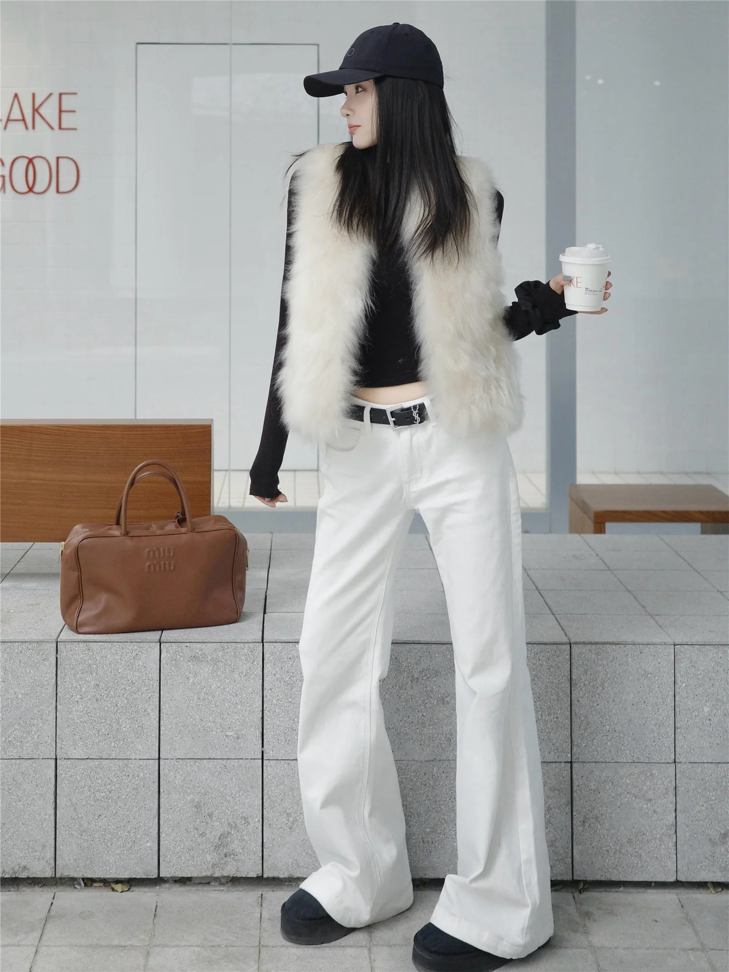 

American Style Vintage Low Waist Y2K Flared Jeans Women Loose Slimming Not Sticky Leg Dragging Pants Spring Cotton Blend