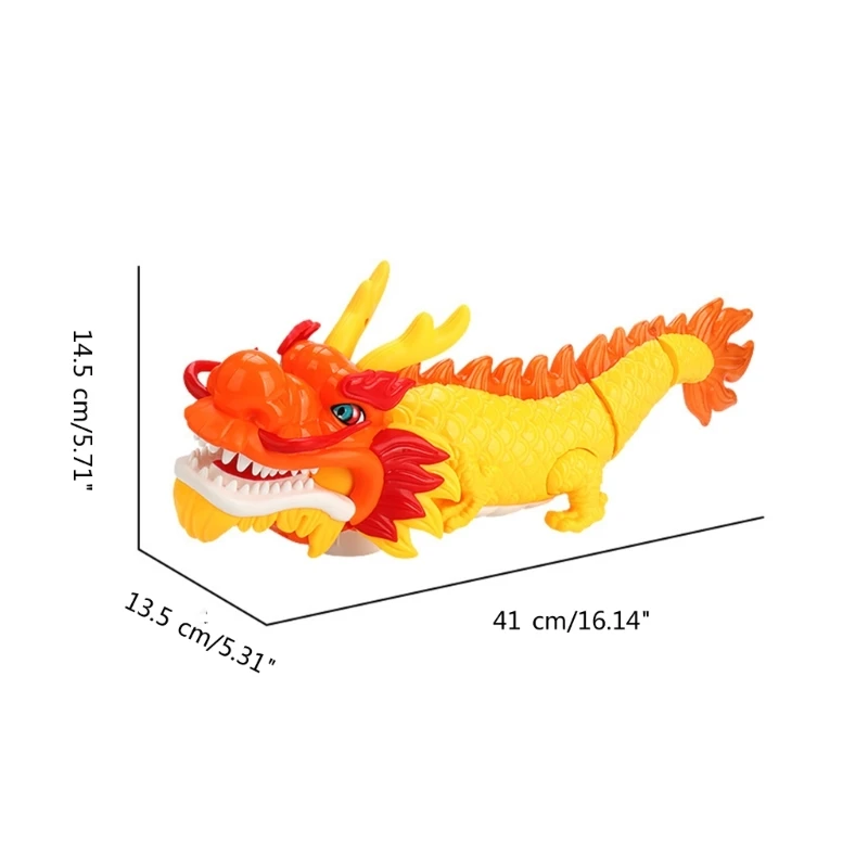 Đồ chơi rồng hoàng đạo nhảy múa có đèn LED có nhạc phát sáng Rồng lắc lư bằng bánh xe đa năng Quà tặng tương tác cho bé