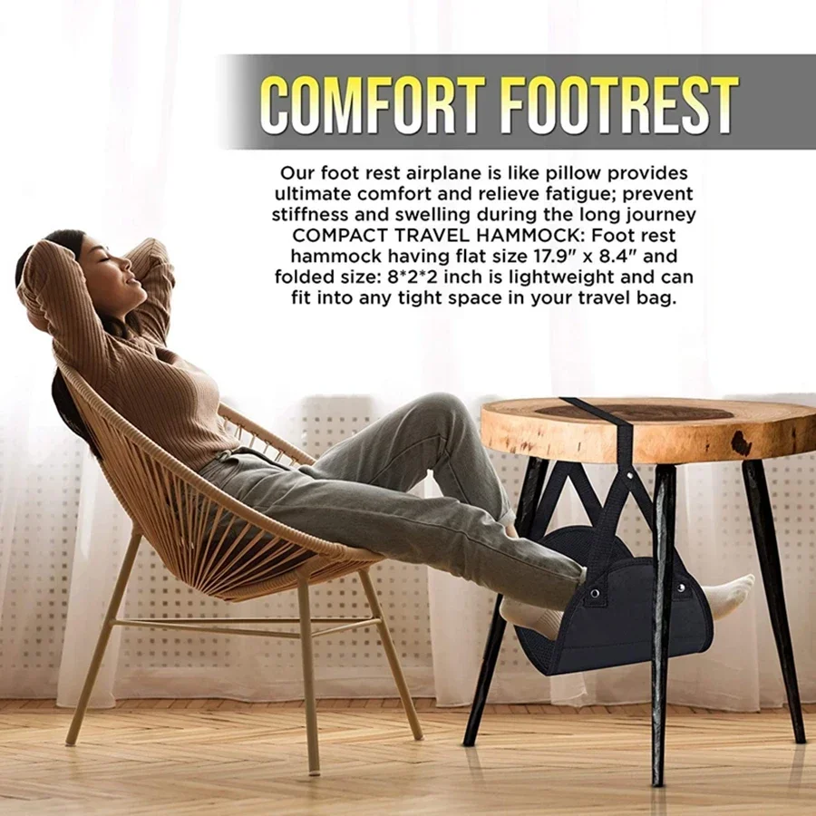 Office Pain Relief Foot Hammock Travel Foam Flight Airplane Adjustable Pillows Portable Footrest Leg Hammock