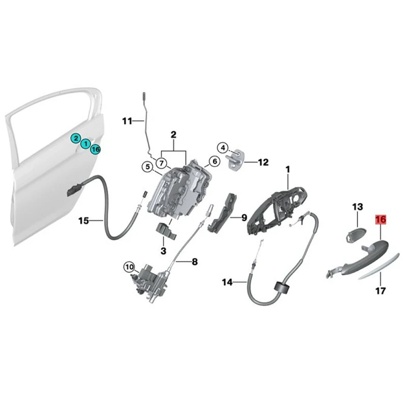 4X Outside Exterior Comfort Access Door Handle Set 51219491470 51219491471 For BMW 5 Series G30 G31 G38 G32 GT 2017-2020