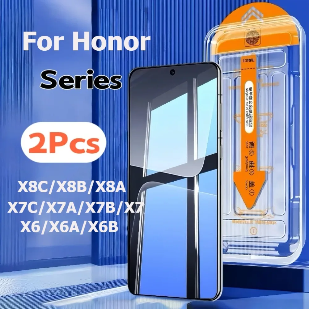 

2Pcs For Honor X8B X8C X7C X8A X7B X7 X7A X6 X6a X6 Screen Protector Tempered Glass Free Phone With Install Kit Remove Explosion