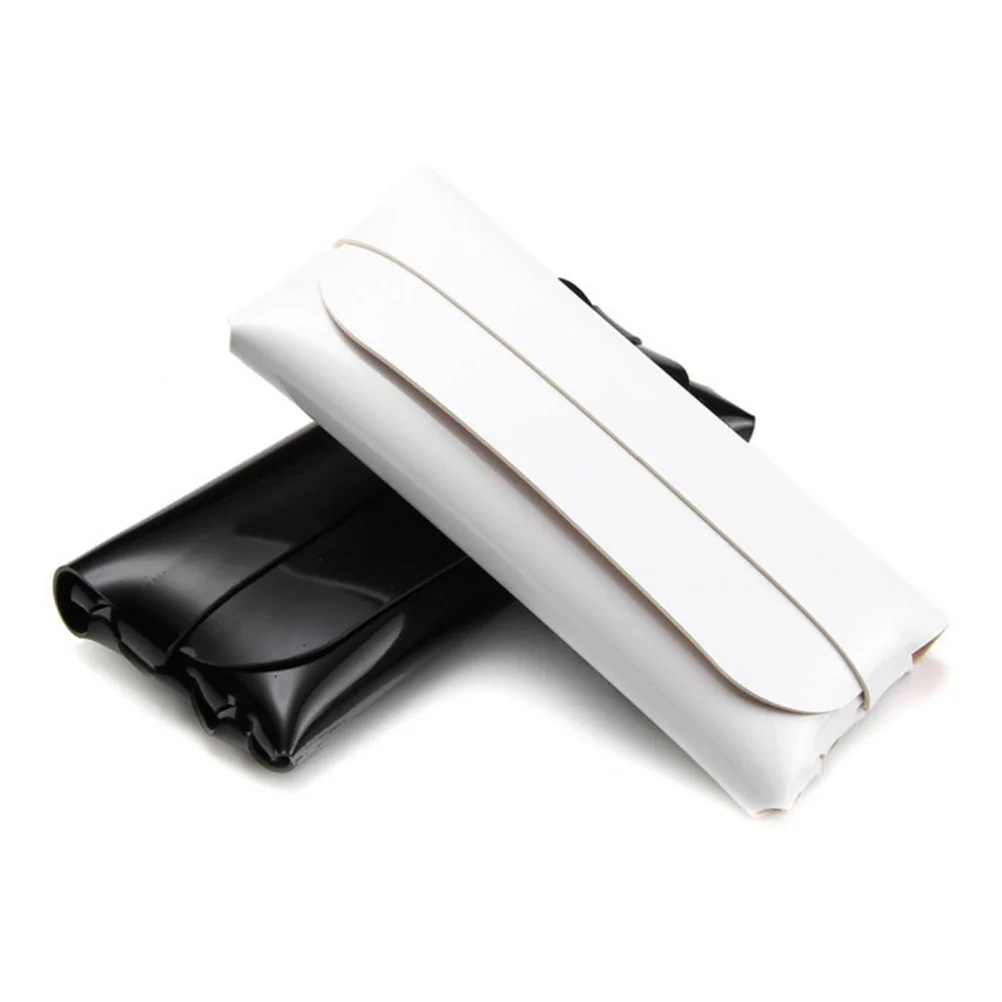 2 قطعة حافظة نظارات شمسية محمولة رفيعة صندوق تخزين النظارات أسود أبيض حامل حماية متين حافظة نظارات #3