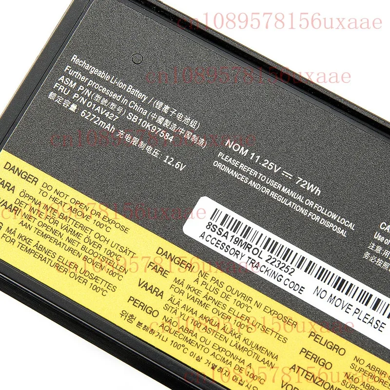 

Аккумулятор 72 Втч 61 01av427 01av425 для Lenovo ThinkPad t470 t480 t570 T580 A485 XMSJ