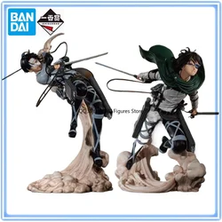 BANDAI Original Ichiban Kuji Attack on Titan Rumbling Levi Ackerman Hange Zoe Action Figure Model Desktop Decoration Boy Gift