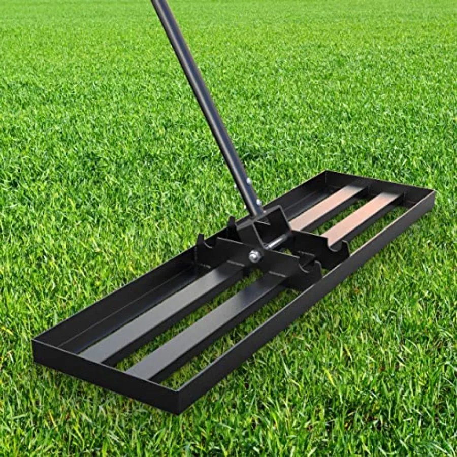 

Грабли для выравнивания газона GAW Black, 36 x 10, с ручкой 7,2 фута, усиленные, для газонов, дворов, садов, полей для гольфа, ферм