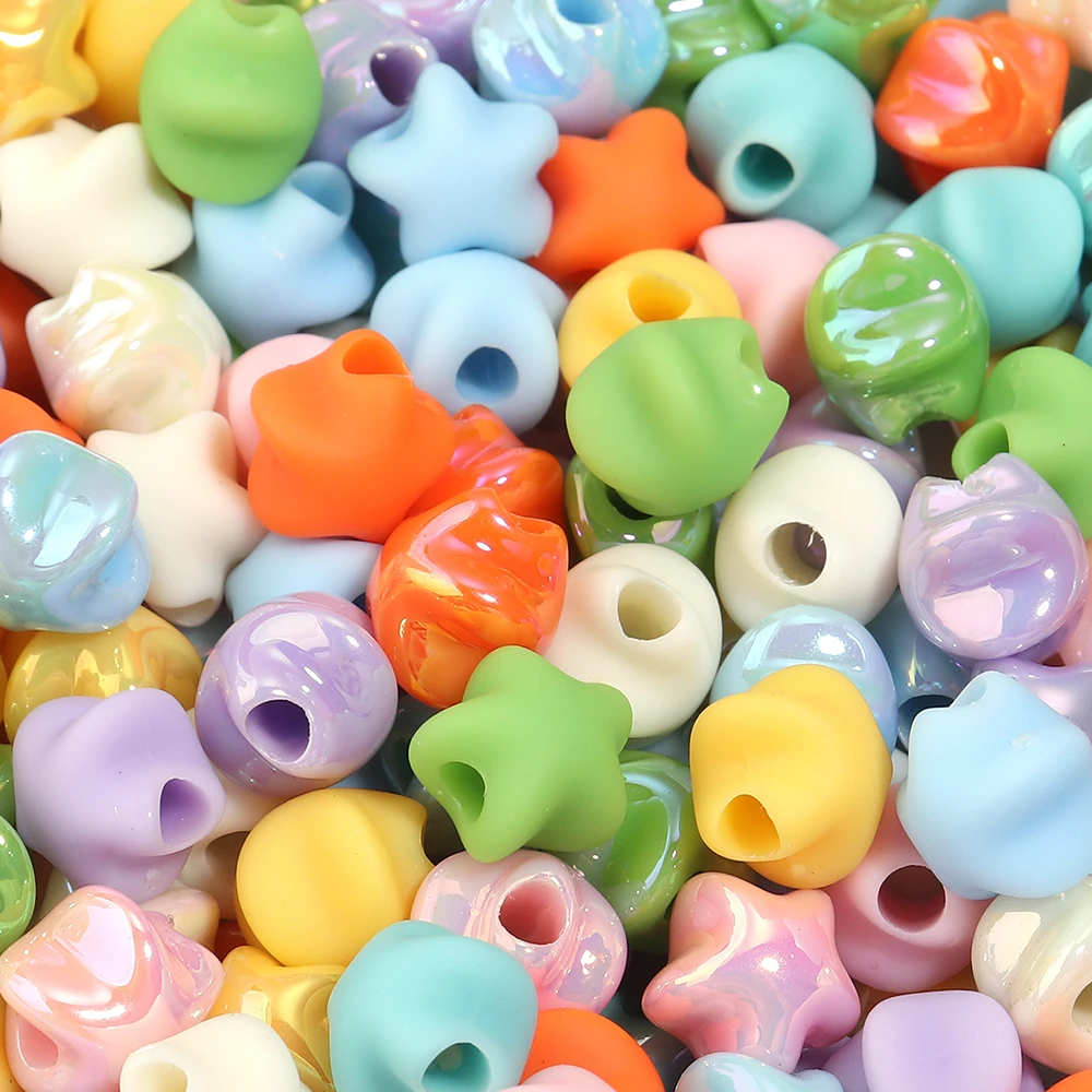 10/50pcs Candy Color Star Acrylic Beads Large Hole Loose Spacer Beads for Jewelry Making DIY Bracelet Necklace Accessories view 4