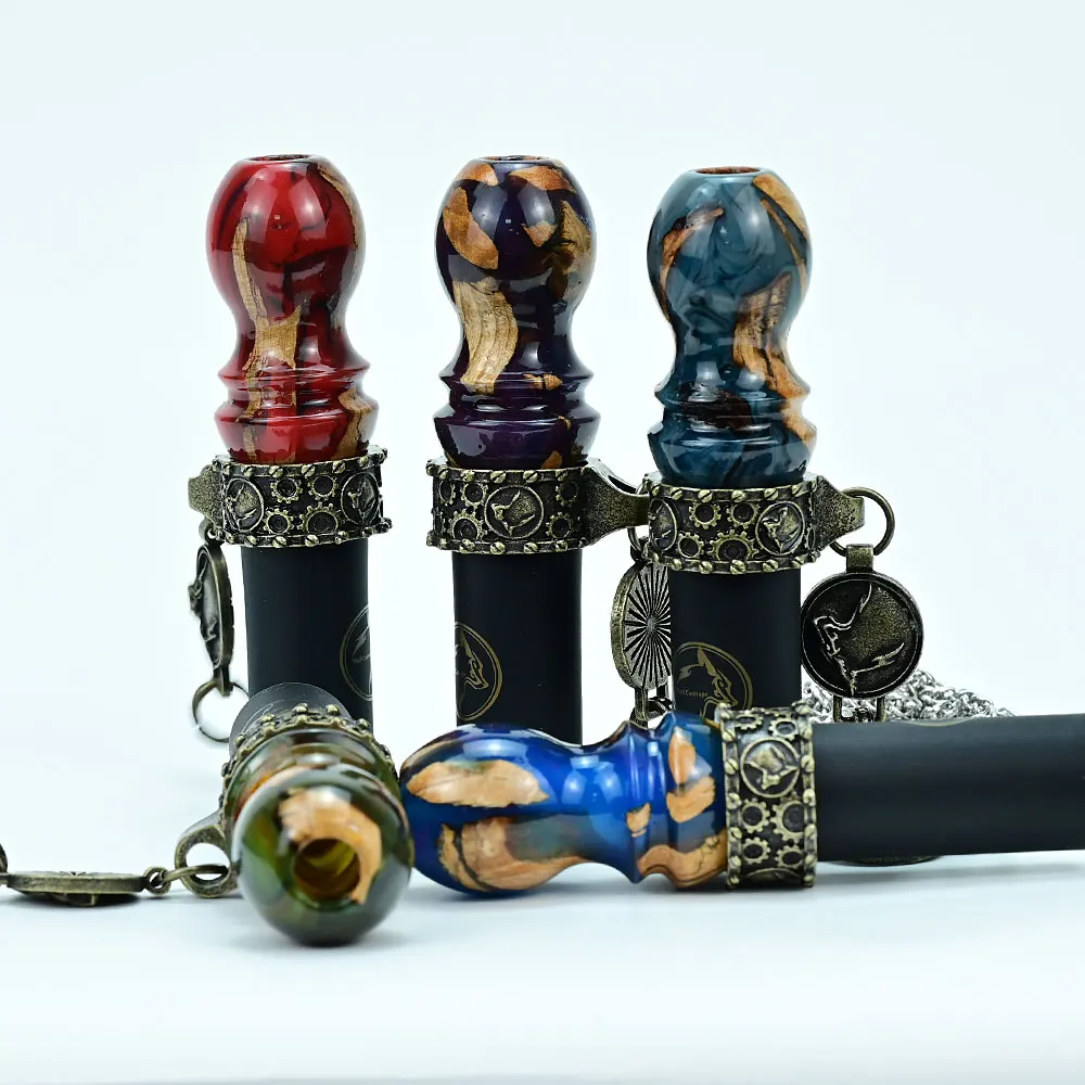 Hookah mouthpieces cigarette holder stabilized wood resin material shisha Chicha Narguile Water Pipe Mouthpieces