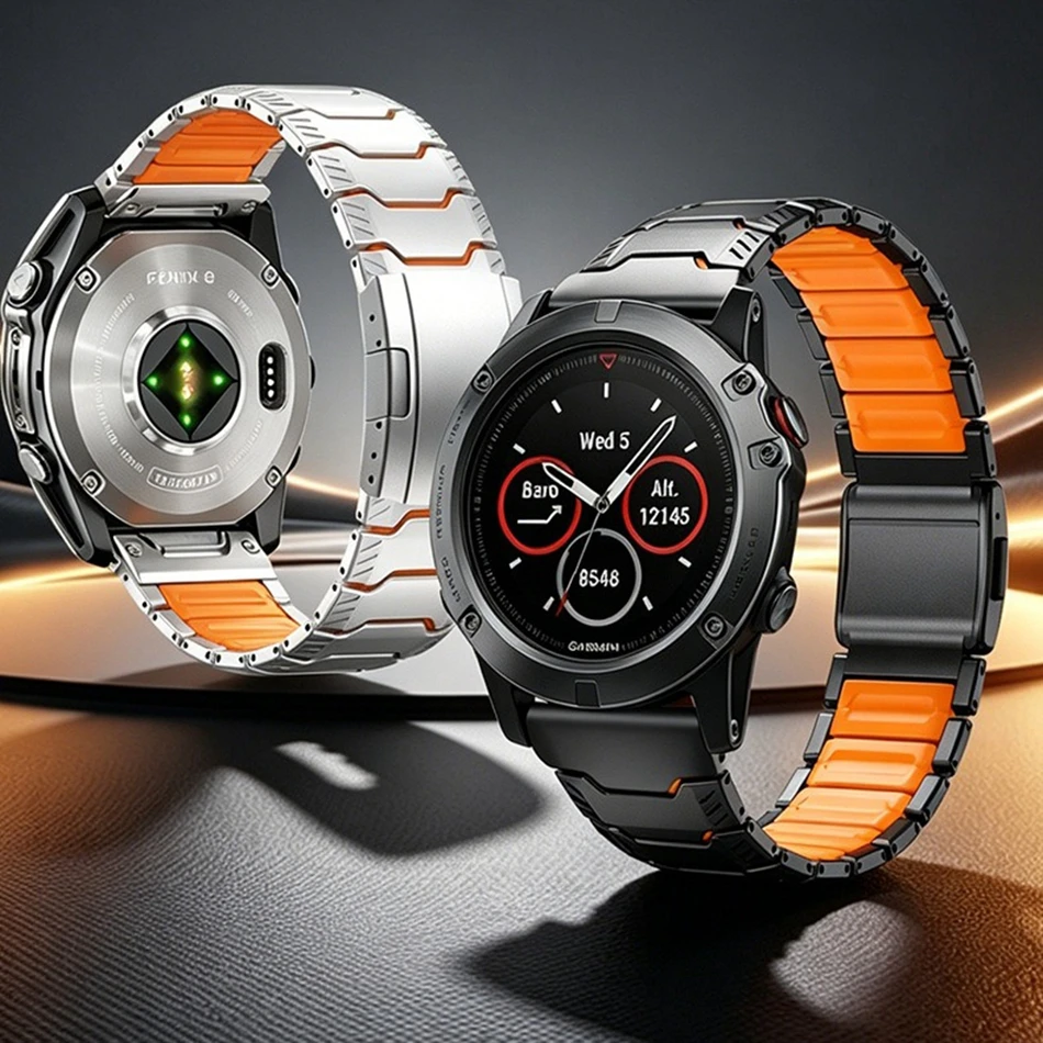 Tytanowy silikonowy pasek magnetyczny do zegarka Garmin Fenix 8 7X Pro 6X Enduro 3, pasek do Garmin Tactix 7Pro Instinct 2X, paski 26mm — zdjęcie produktu 6
