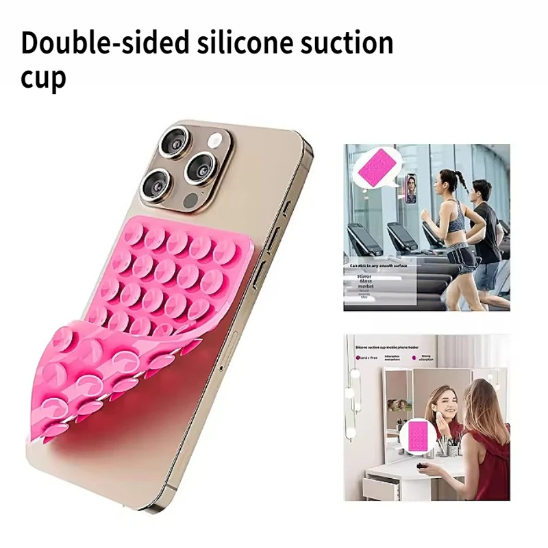 

Silicone Suction Phone Case Mount, Non Slip Sticky Phone Grip for Cellphone for Strong Grip Holder for Selfies and Videos