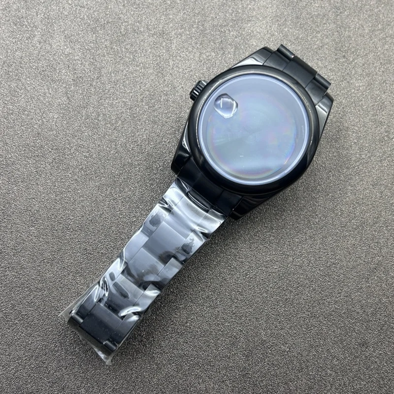 36/39 مللي متر لـ Oyster Perpetual حافظة من الفولاذ المقاوم للصدأ حزام مجموعة كاملة من حافظة مستديرة شطبة سوداء لحركة NH35/36