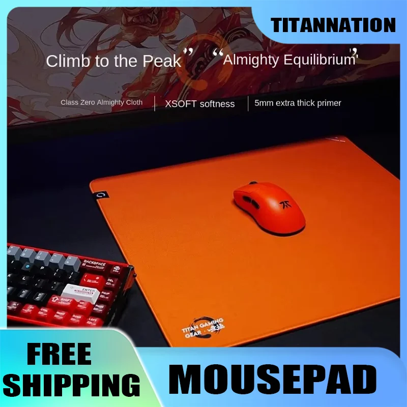 

Коврик для мыши Titan Nation WuJi Xsoft PORON Class 5 мм, толщина, нулевая всемогущая ткань для киберспорта, профессиональный коврик для мыши FPS 49x42x5