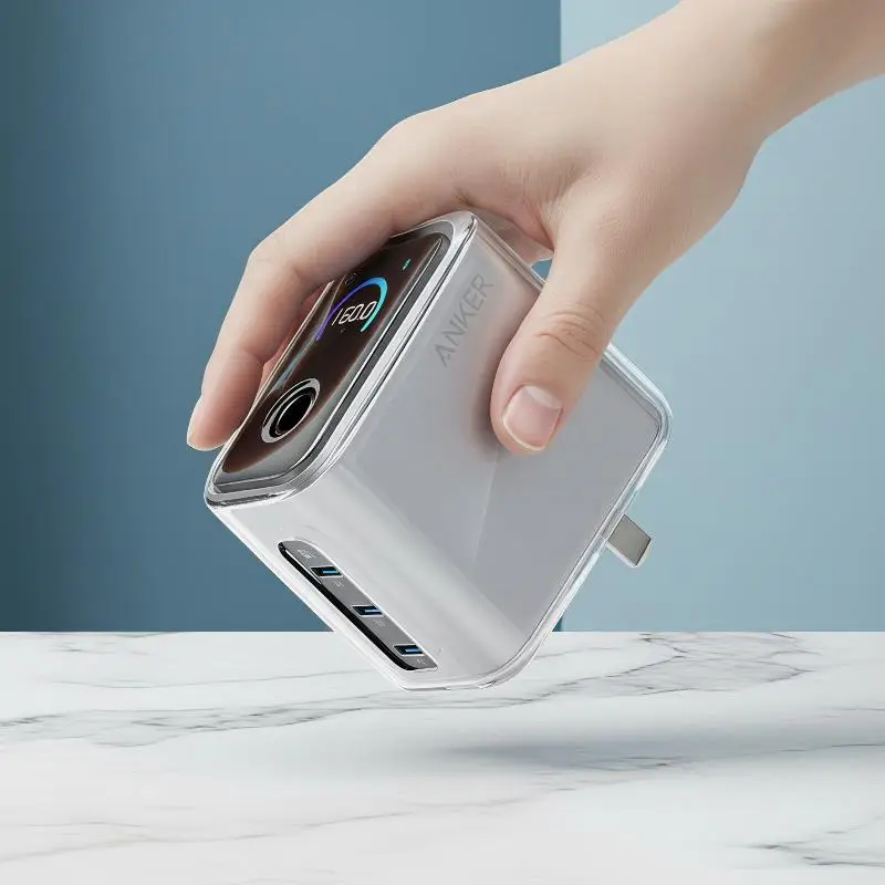 Lightweight Clear Soft Case for Anker Prime 160W 3 Port Charger Shockproof Dustproof Protective Cover for Travel Daily Use