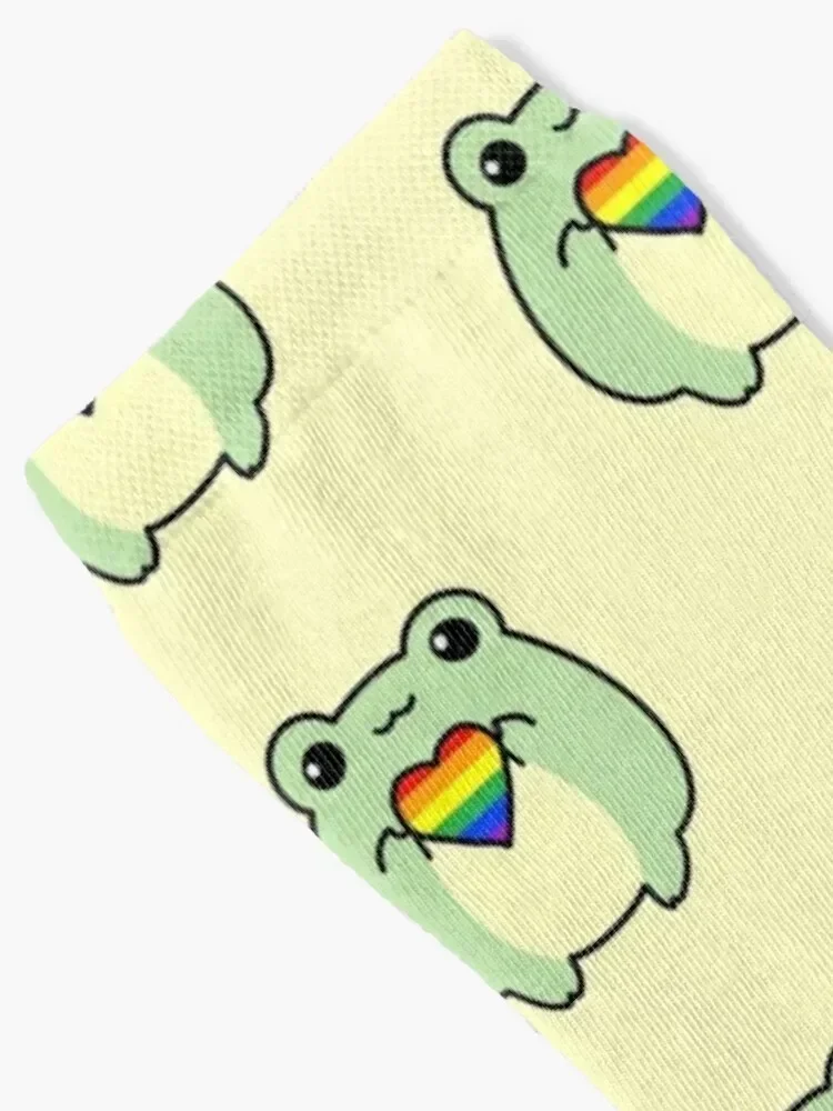 Pride Frogs: Rainbow Flag Socks summer loose luxe Women Socks Men's