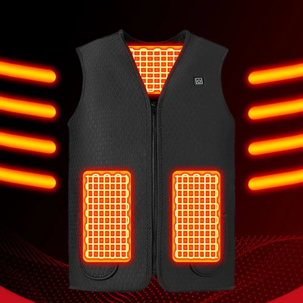 Winter Waistcoat High Quality V Neck Self Heating Vest Firm Hemming Heating Waistcoat  Men Heating Waistcoat for Parents