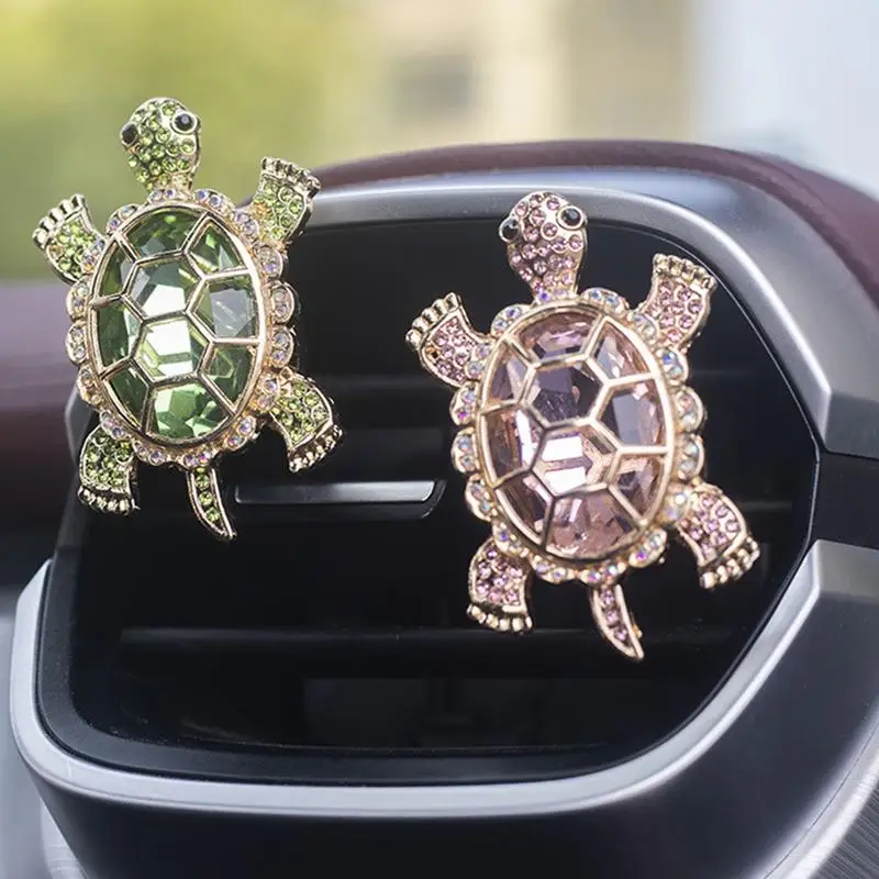 Crystal Shiny Cute Turtle Car Perfume Clip Car Aromatherapy Clip Freshener Creative Interior Fragrance Decoration