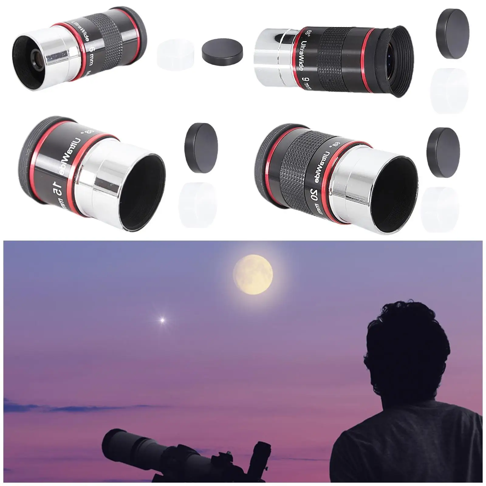 

Telescope Eyepiece 68 Degree Replace Wide Angle Eyepiece for Astronomy Gifts