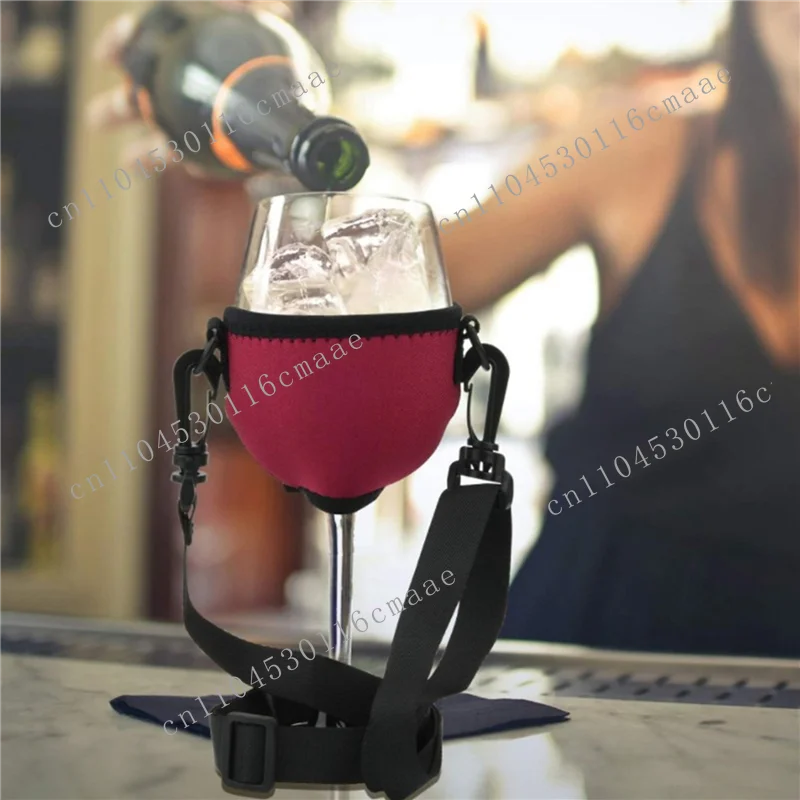 New AA49 8PCS Portable Wine Cup Holder, Yoke Glass Holder Support Neck Strap, Suitable for Cocktail Tools