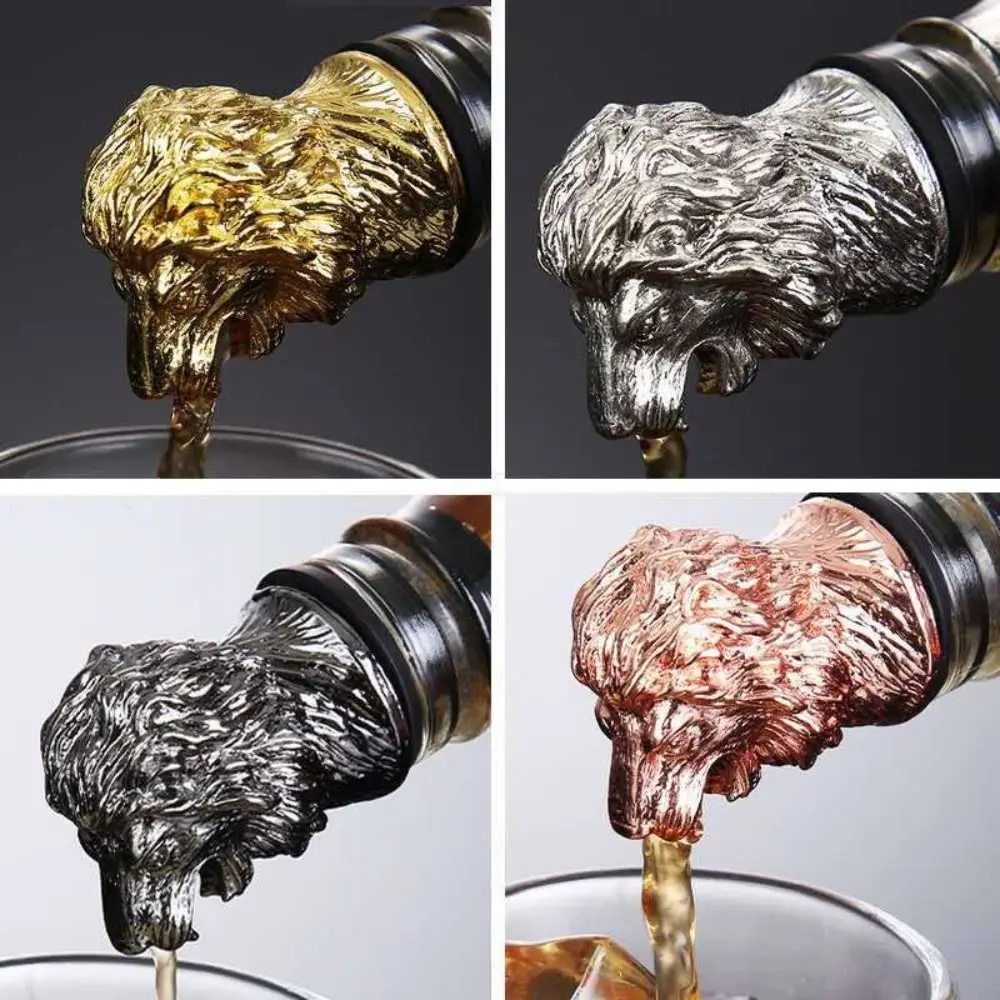 

Cute Leopard/Lion/Antelope Head Wine Pourer Zinc Alloy Portable Bottle Stoppers Wine Mouth Kitchen Accessories