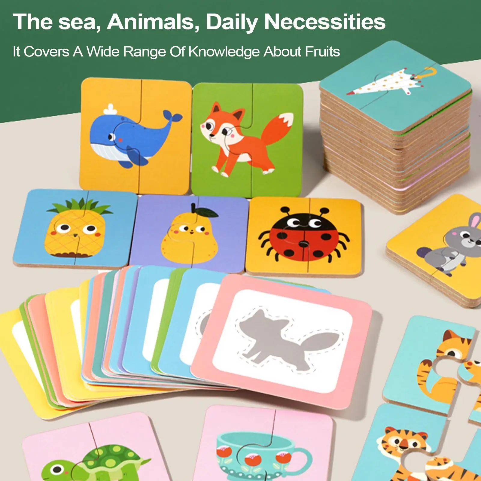 Matching Cards Puzzle Sets Educational Activities Sorting Toy for Classroom Kindergarten Daycare Travel Preschool Kids Ages 3+