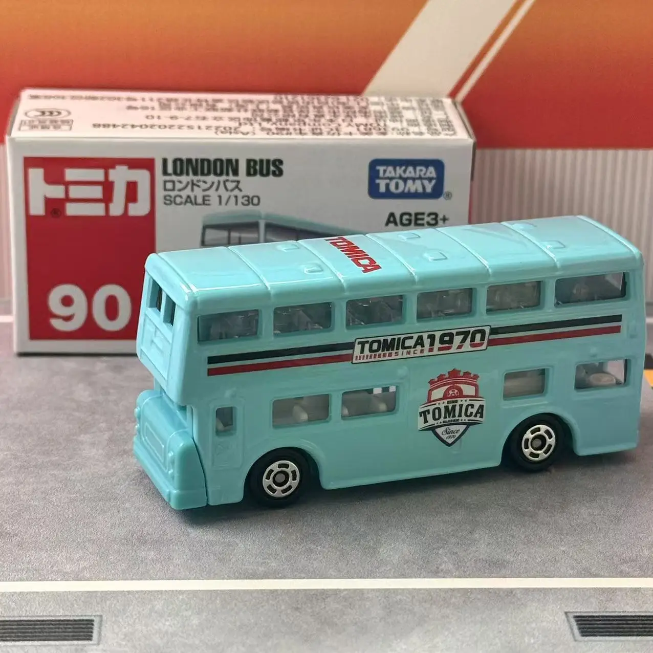 Takara Tomy Tomica Asia 120 No.90 London Double Decker Bus 1:130 Alloy Diecast Mini Vehicle Model Toy For Kids Collectors view 5