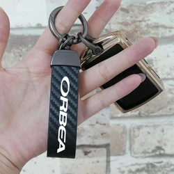 Motorcycle Keychain Ring Carbon Fiber Metal Keychain Horseshoe Buckle for ORBEA Bicycle Motorcycle Keyring