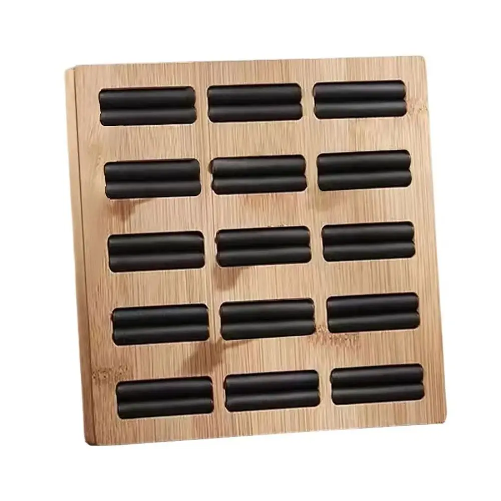 15 Grids Ring Storage Tray Exquisite Design Wooden Jewelry Display Rack Velvet Lining Display Plate Jewelry Earrings Organizer