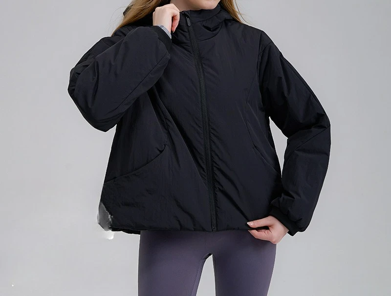 2025 Autumn and Winter Coat Cotton Jacket Women's Hooded Cotton Jacket Loose Short Warm New Zipper Top