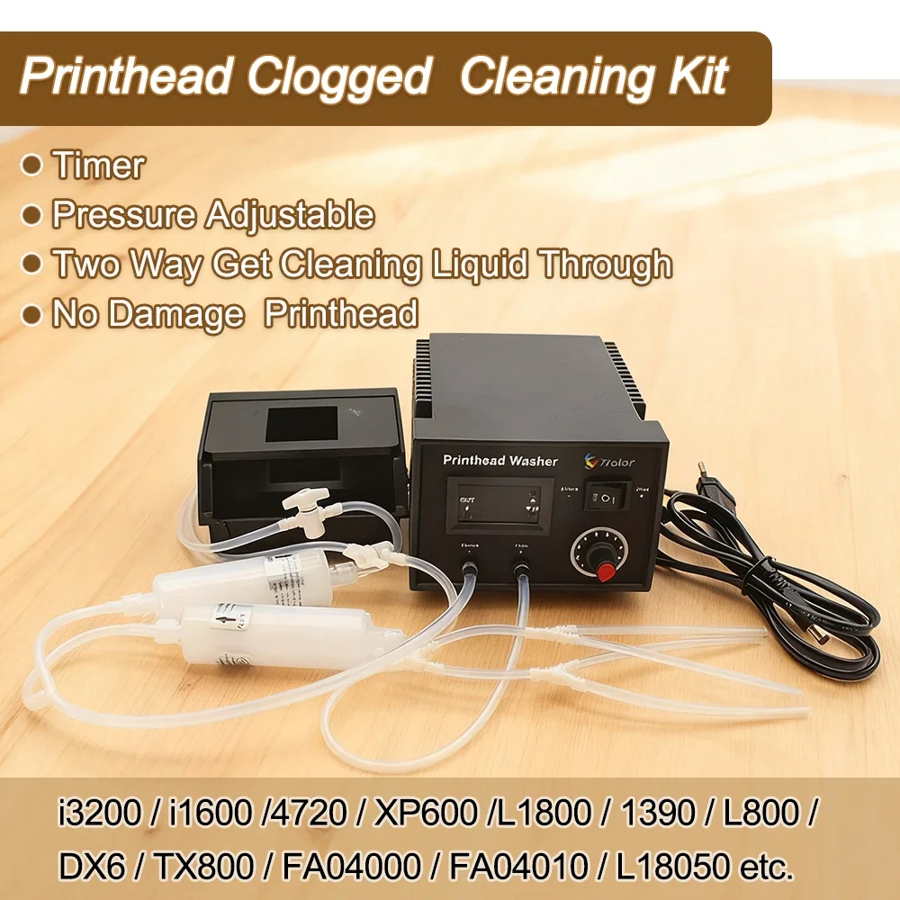 

DTF UV Ink Printerhead Clean Machine DX6 i3200 XP600 TX800 i1600 5113 L120 FA04000 FA04010 For Epson L1800 L805 1390 Washer Kit
