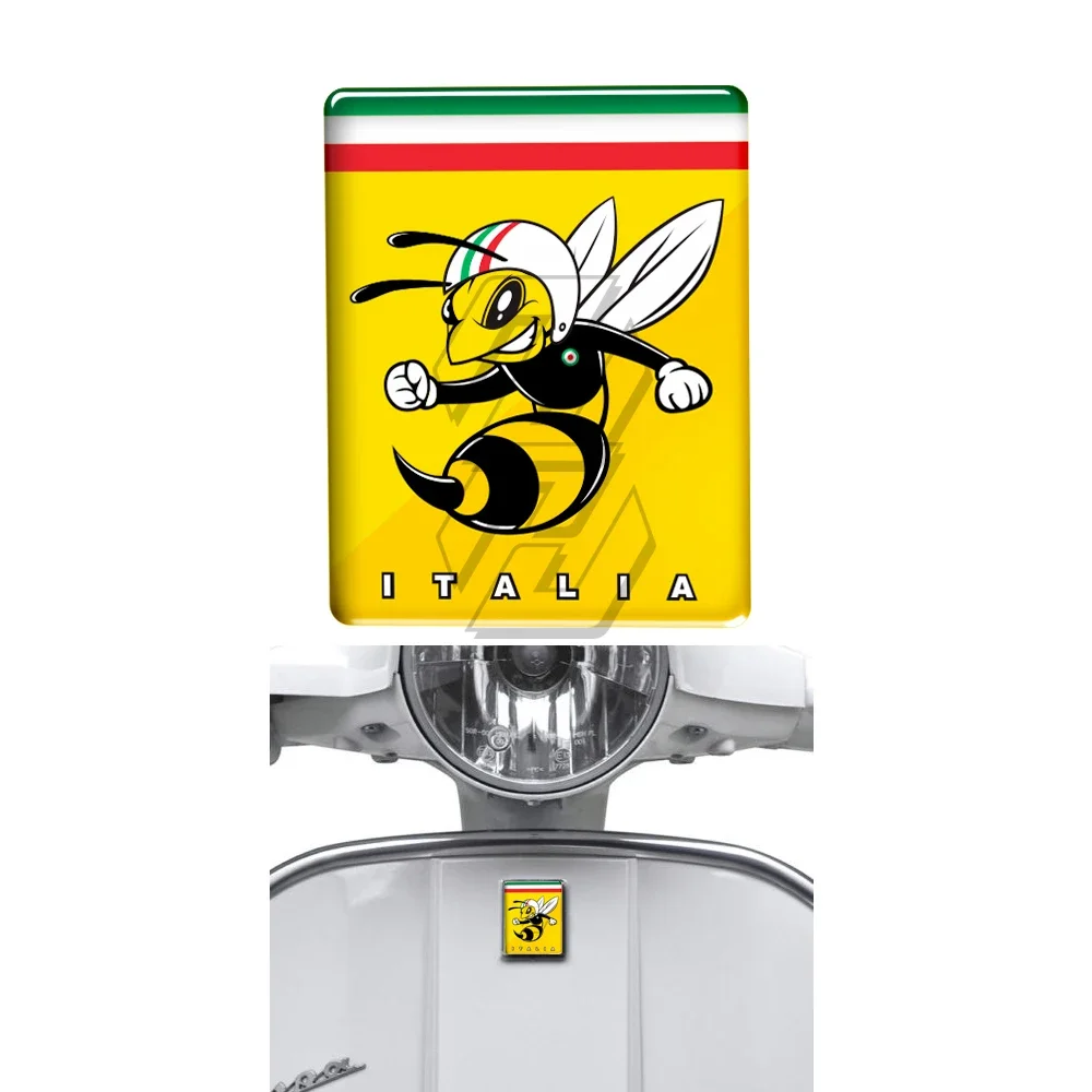 For Vespa Logo Decal Front Badge Overlay Italian Flag Mio Wasp 3D Decals Sticker GTS GT ET PX