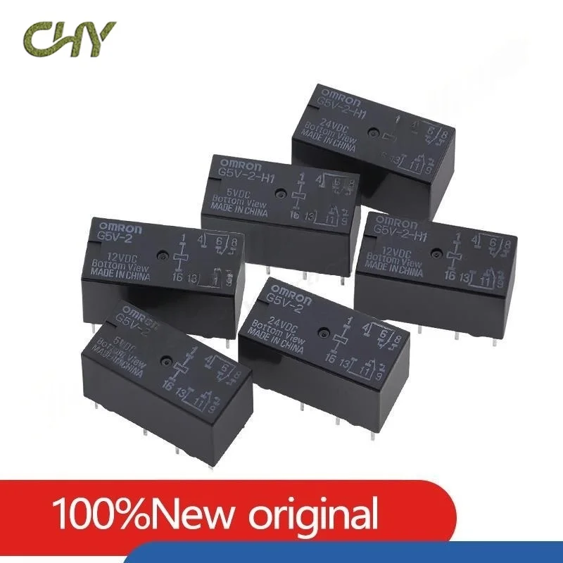1-10Pcs/Lot G5V-2-5VDC G5V-2-12VDC G5V-2-24VDC G5V-2-H1-5VDC G5V-2-H1-12VDC 24VDC 8PIN 1A 2A 12V 24V Signal Relay