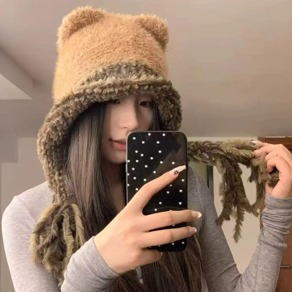 

Ski Caps Cat Ears Ear Protection Hat Korean Style Windproof Knitted Warm Hat Comfortable Keep Warm Thicken Beanie Cap Outdoor