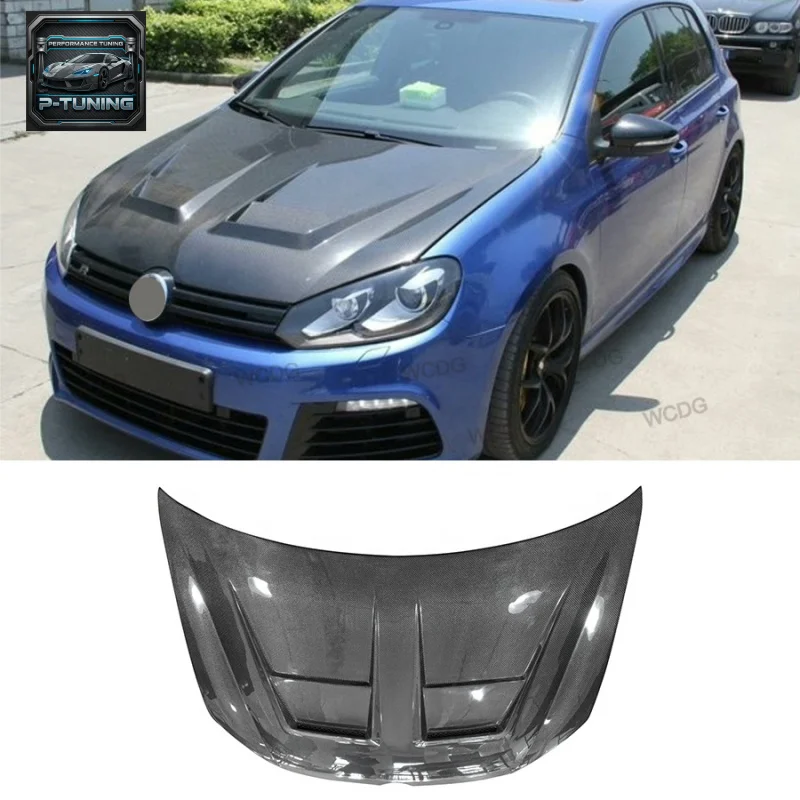 

Carbon Fiber Hood for Volkswagen 2008-2013 Golf 6 MK6 New Car Front Engine Hood Bonnet Air Vented Intakes Cover Bodykit