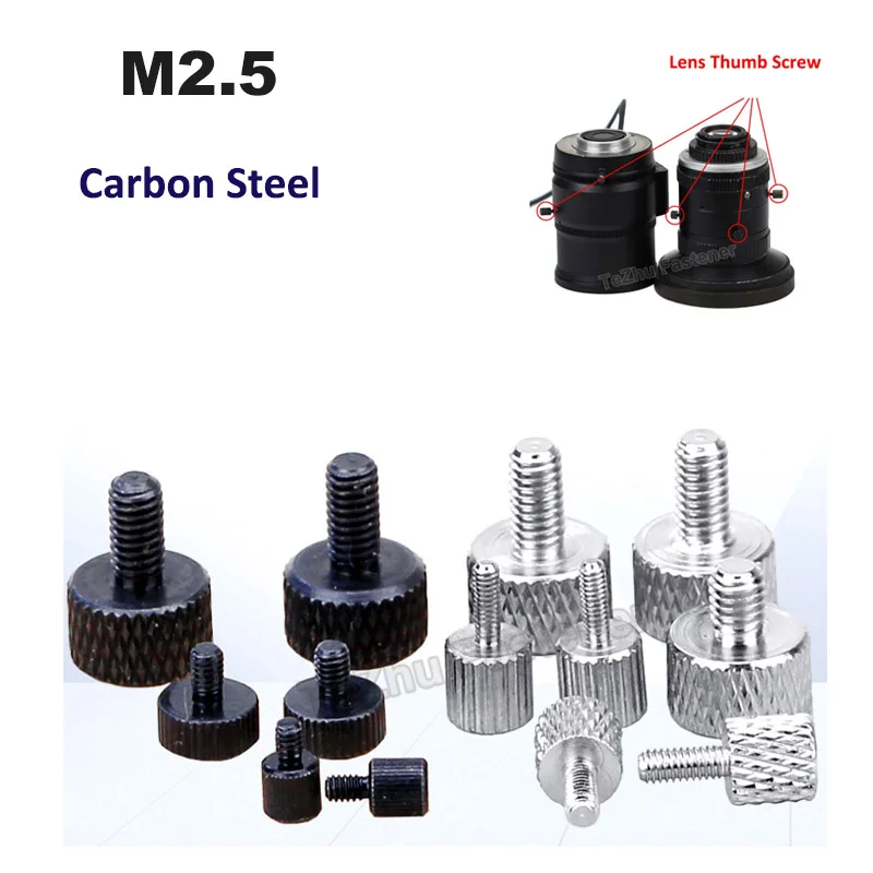 

10pcs Thumb Screw M2.5*3.5/4/5/6/8/10 Hand Tighten Vernier Caliper Fix Camera Lens Screw Nail Bolt Fastener Carbon Steel