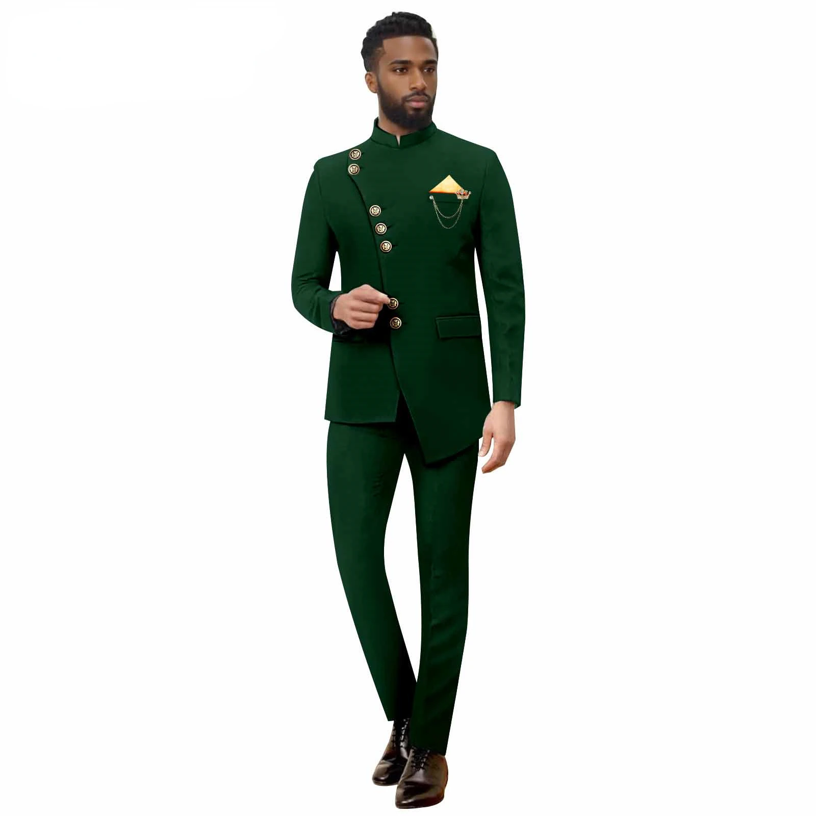 Indian-style Men's Suit 2-piece Groom's Wedding Tuxedo Blazer Single-breasted Long Jacket XS-6XL  Men Clothing  Clothes  Men