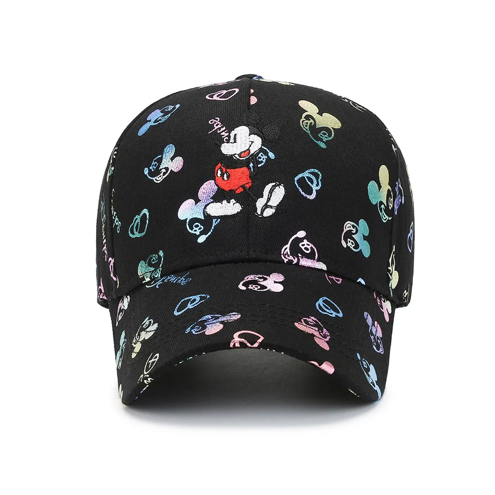 ديزني ميكي ماوس قبعة بيسبول النساء الرجال الكرتون طباعة قبعة الشمس موضة عادية قابل للتعديل في الهواء الطلق الصيف قبعة هدايا الأطفال