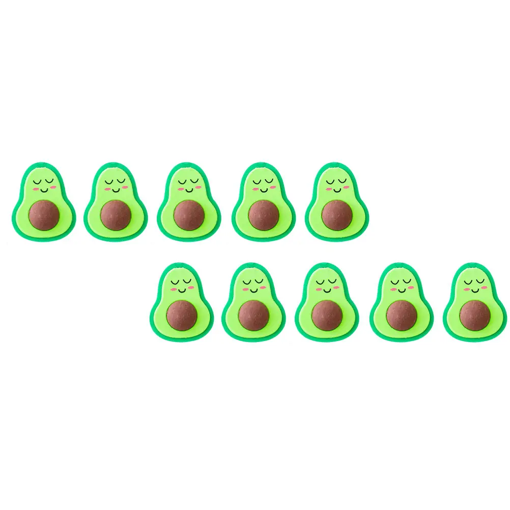 18 Pcs Avocado Shaped Erasers Cute Cartoon Fruit Style School Stationery Kids Learning Supplies Mini Erasers Student Gifts