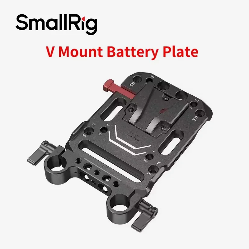 SmallRig V MOUNT Battery Plate with Adjustable Arm with 15MM Rod Clamp Standard V Lock Battery Plate Adapter for Power Supply