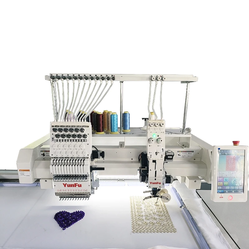 1+1 heads cording embroidery machines computerized  embroidery machine cheap price for sale for industry lace