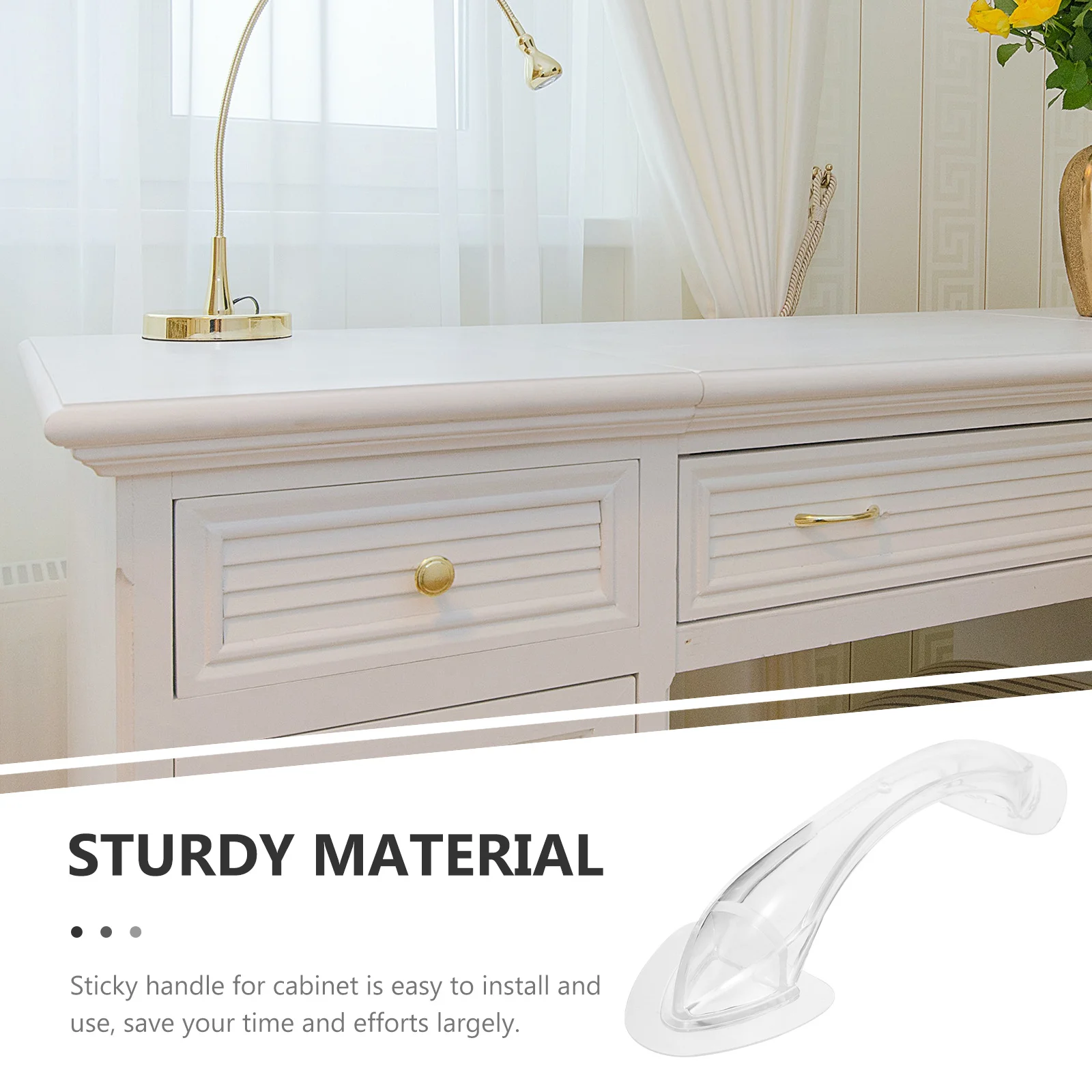 

Self-Stick Adhesive Cabinet Handle Lightweight Decorative Drawer Handle for Glass Cabinet Wardrobe Kitchen Doors