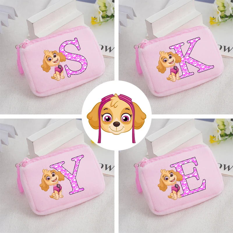 Monedero de felpa de la Patrulla PAW, billetera Skye de dibujos animados para niñas, bolsa de almacenamiento bonita portátil, bolsas de cosméticos, bolso Kawaii, regalos de cumpleaños para niños