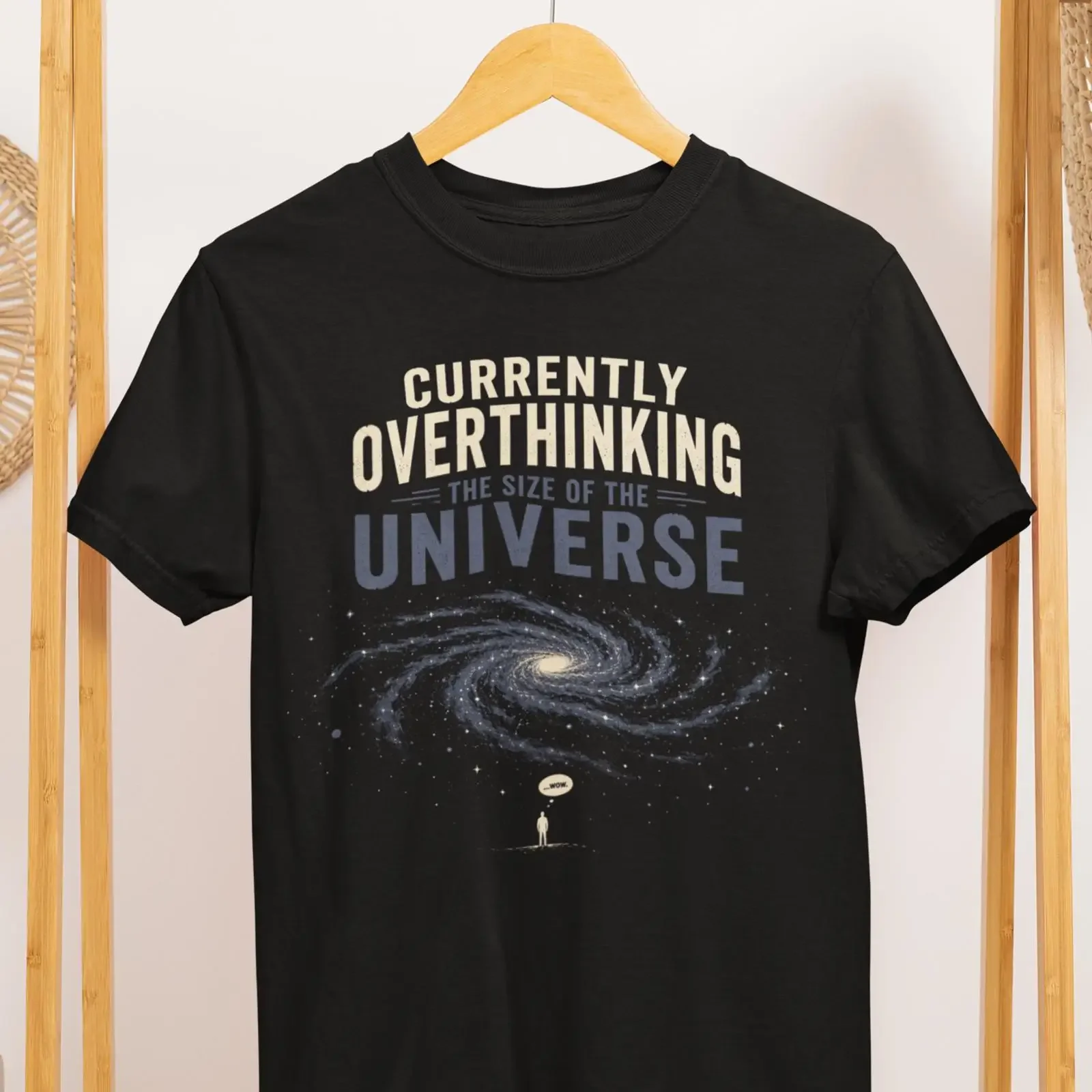 Overthinking Universe T Shirt Cosmic Galaxy Astronomy Lover  vintage Washed Breathable streetwear Unisex Versatile Soft Casual
