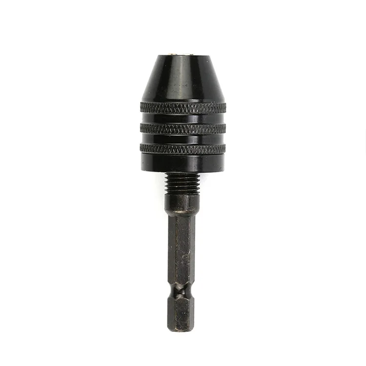 Hex Shank Conversion Chuck 0.5-6.5mm Quick Change 6.5mm Three Jaw Self-Centering For Tools High Precision Durable