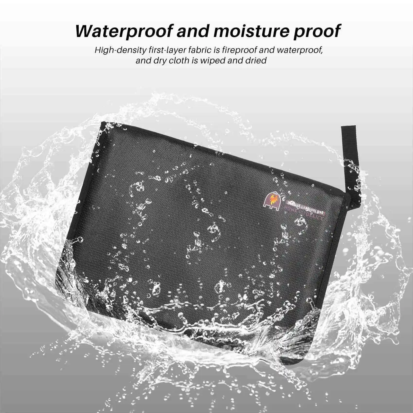 Carpeta de archivos ignífuga, bolsas de documentos de acordeón, tamaño A4, 12 bolsillos, recubiertas de silicona, resistentes al fuego, seguro, Mo, 14,3x9,8 pulgadas