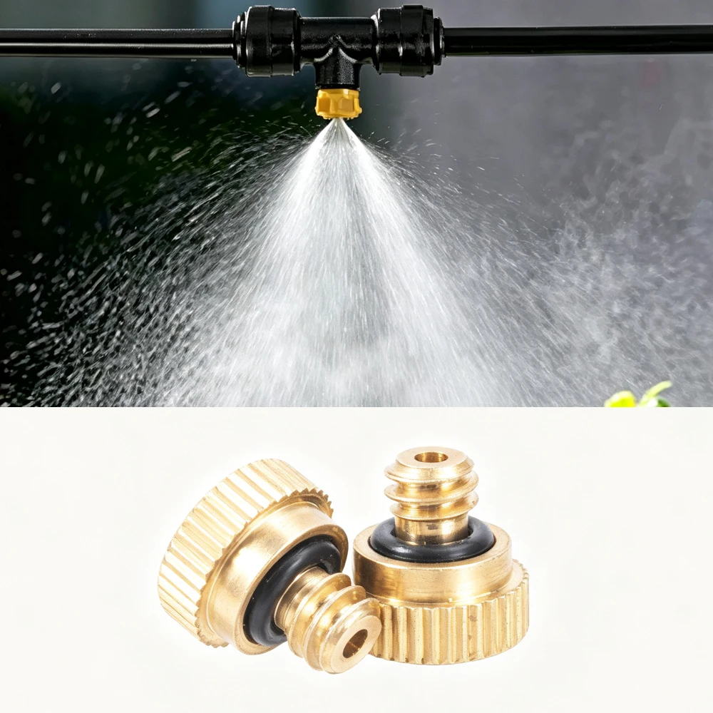 Brass Irrigation Thread Mist Nozzle Low Pressure Misting Sprayer Water Nozzle 3/16