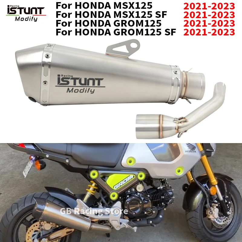 

Надевается для Honda GROM125 MSX125 SF GROM 125 2021-2023 мотоциклетная выхлопная система Escape Moto, модифицированный глушитель средней связи