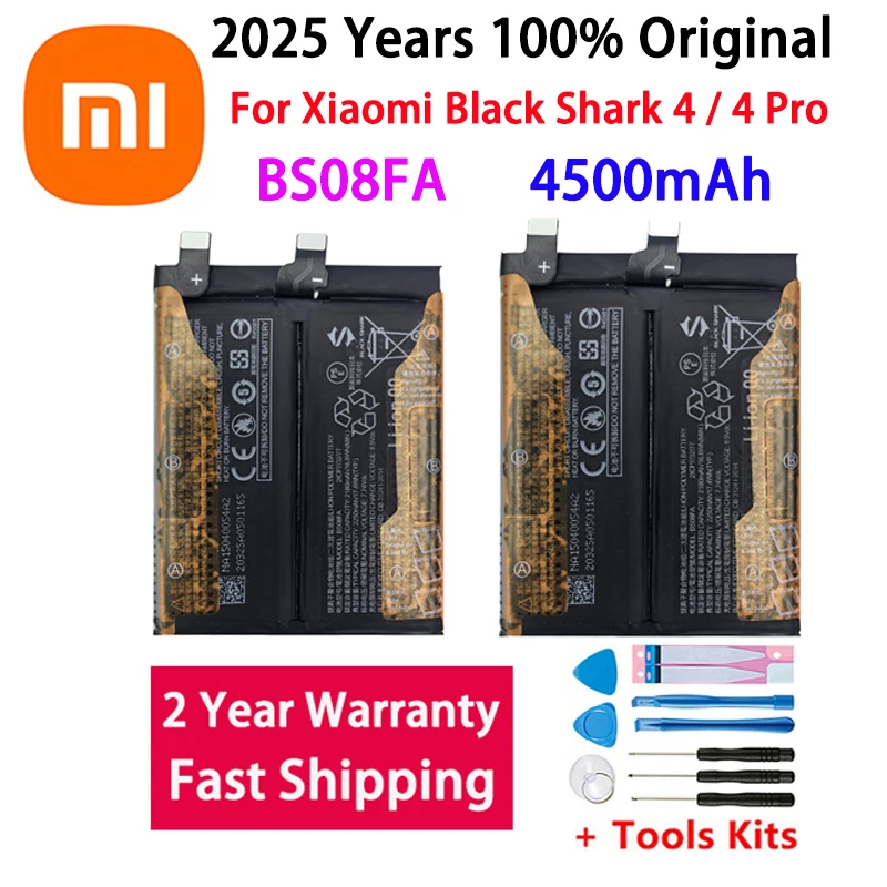 

100% Original New BS08FA 4500mAh Battery For Xiaomi BlackShark Black Shark 4 4Pro 4S pro KSR-A0 PRS-A0 Batteries Bateria +Tools